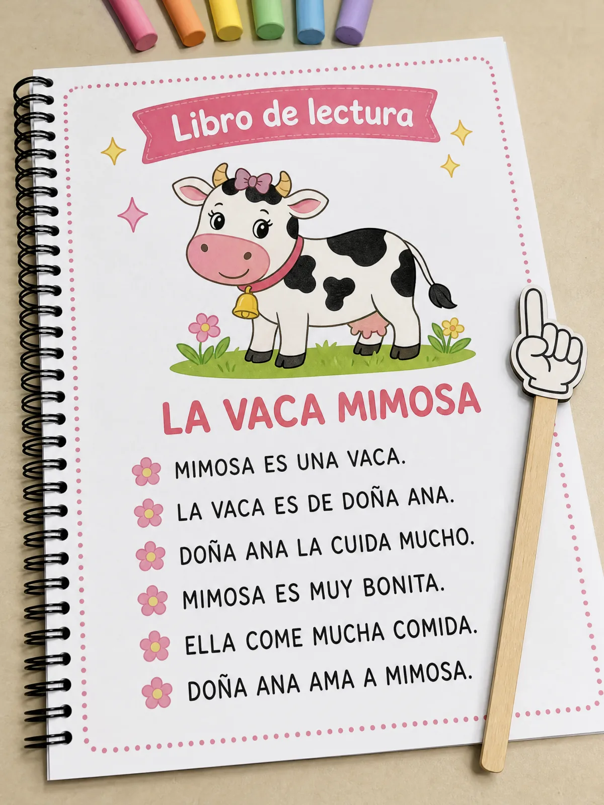 Actividad La Vaca Mimosa: lectura de oraciones simples